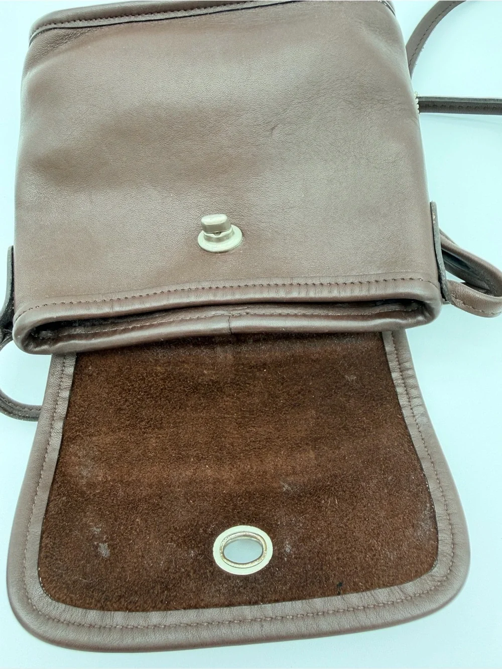 Coach Tango Flap Silver Hardware K8P 9049 Brown Crossbody